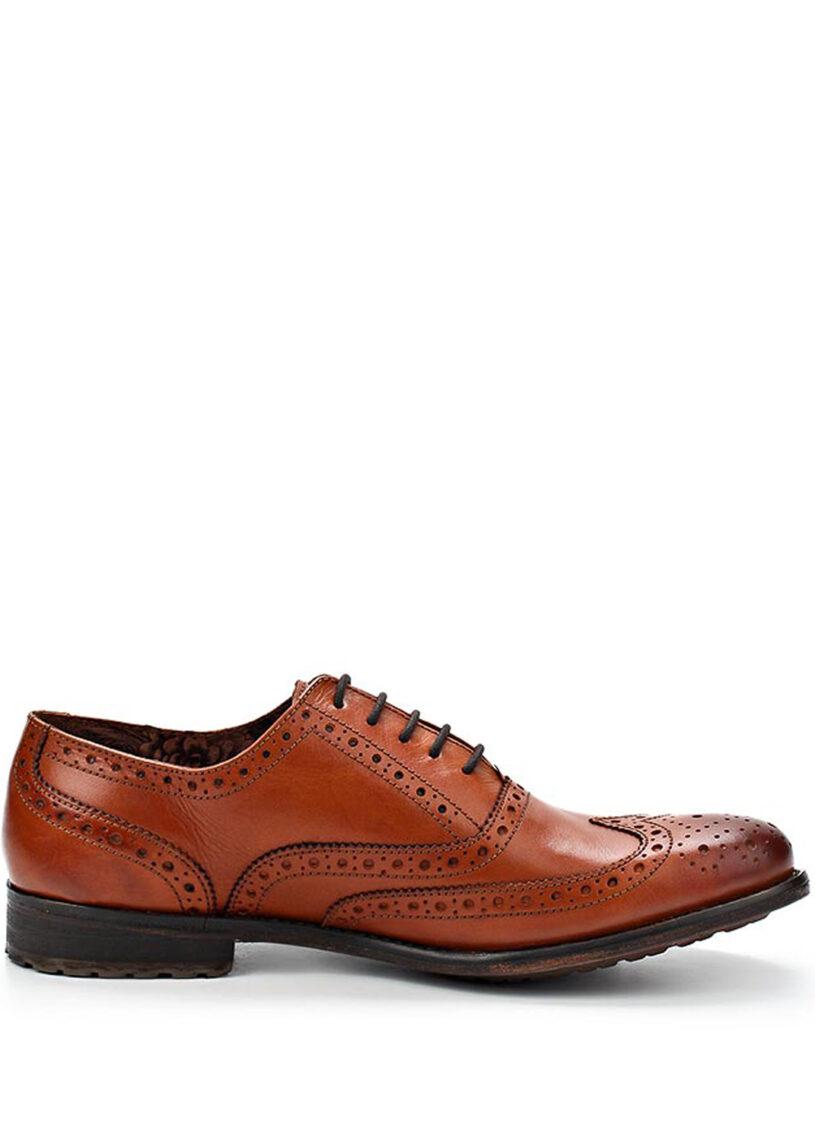 Hnědé kožené boty Oxford Paolo Vandini Velikost: 44