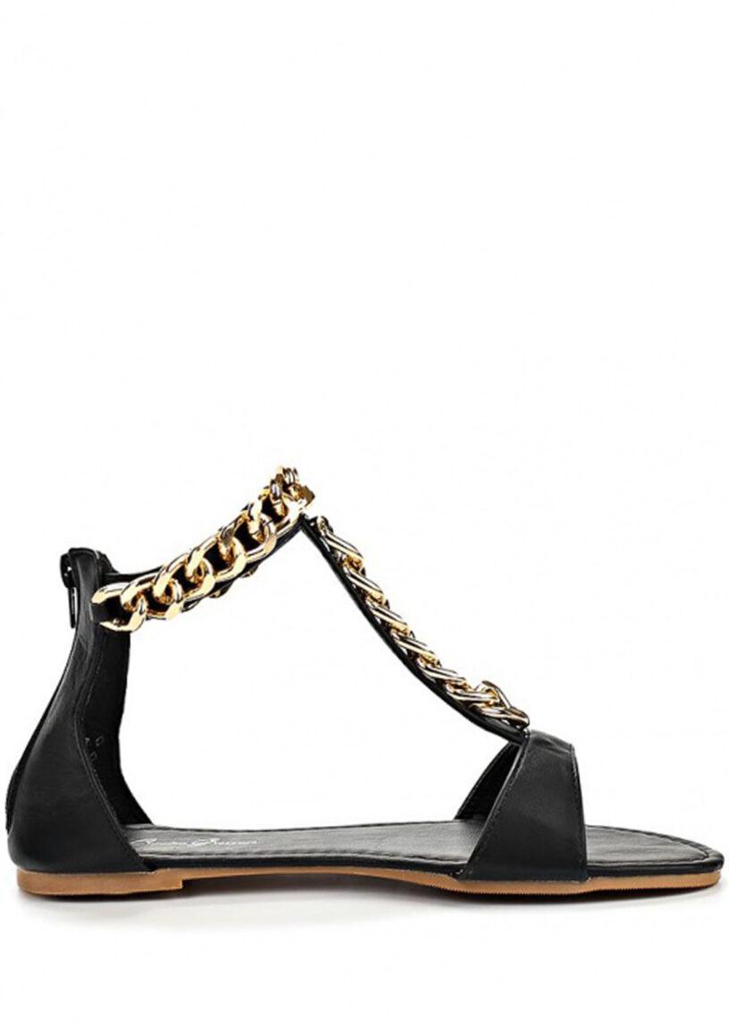 Vyšší černé sandály s řetězem Claudia Ghizzani Velikost: 36