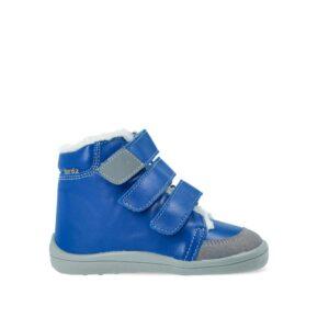 BEDA ZIMNÍ VYŠŠÍ MATT Blue | Dětské zimní zateplené barefoot boty - 25
